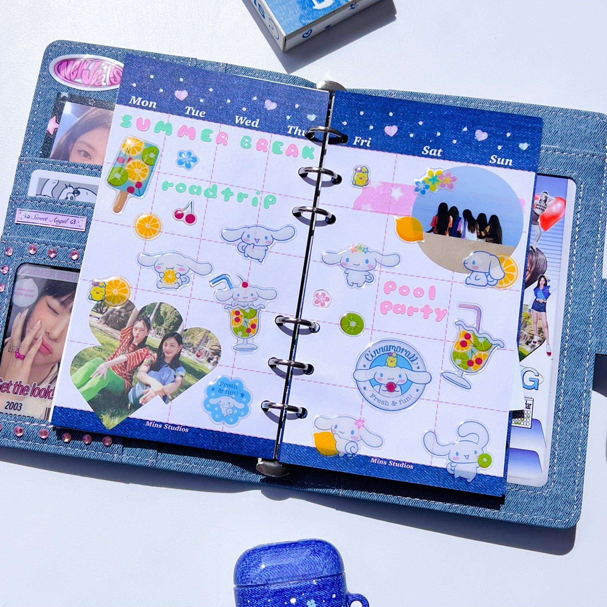 Mins Studios - Wholesale Binder - A6 Denim Monthly Binder Refill1