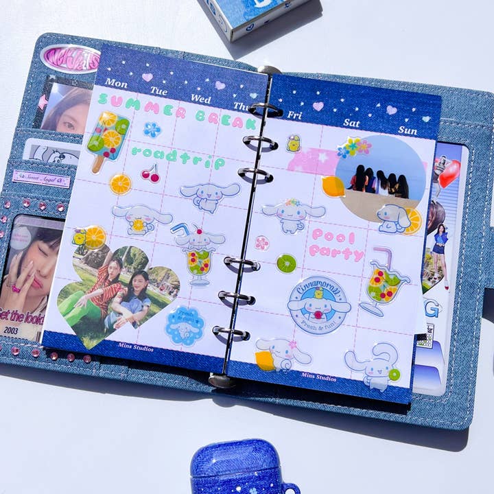 Mins Studios - Wholesale Binder - A6 Denim Monthly Binder Refill1