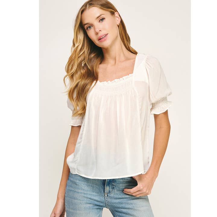 ZARTE DELIGHT PUFFÄRMEL-SMOCK-TOP für den Großhandel von Winslow Collection