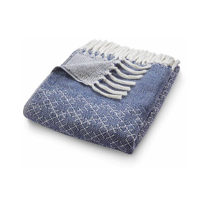 Phoenox Textiles - Wholesale Throw Blanket - Hug Rug Woven Trellis Throw Navy