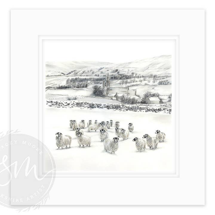 Stacey Moore Ltd - Wholesale Art Print - Sheep in Snow8