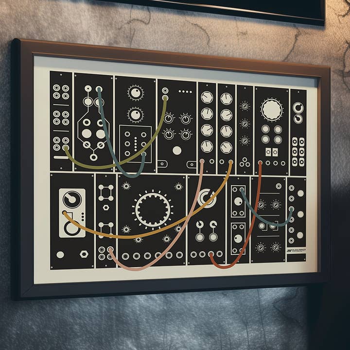 Modular Synthesizer Poster, Eurorack Inspired Music Print for wholesale by Gliss Prints