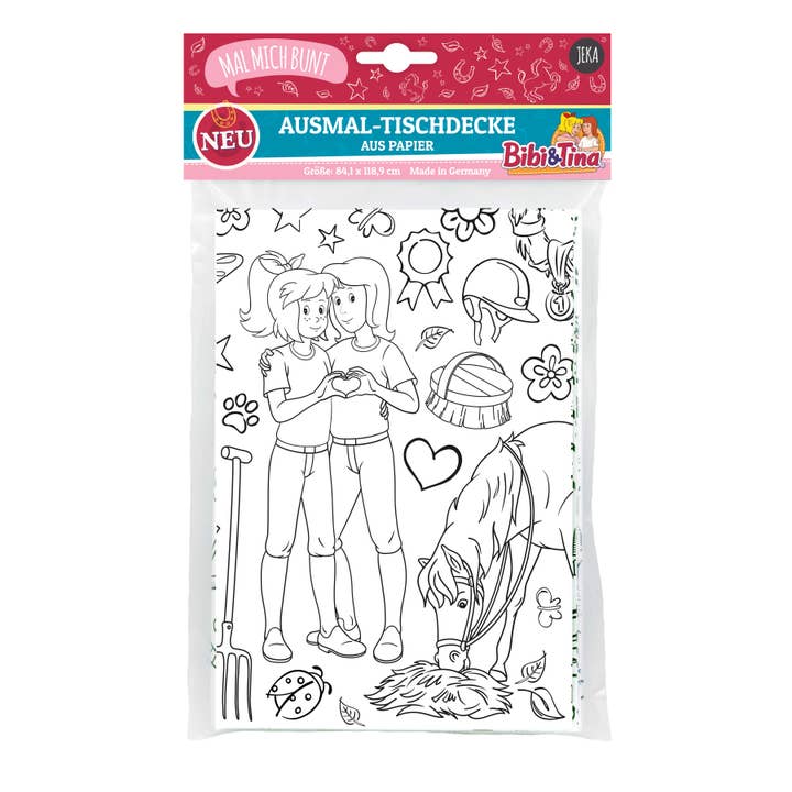 Farvelægningsdug af papir - Motiv "Bibi & Tina" for engroshandel hos Mal Mich Bunt