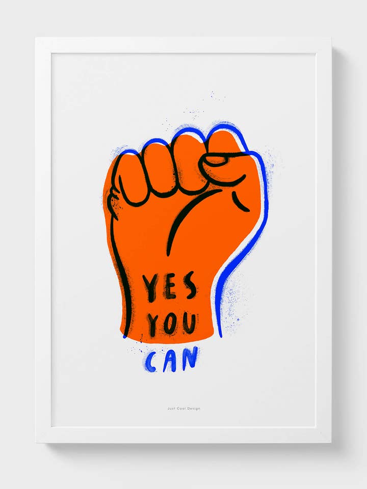 Yes You Can | A4–A3 Motivational Graphic Print for wholesale by Just Cool Design