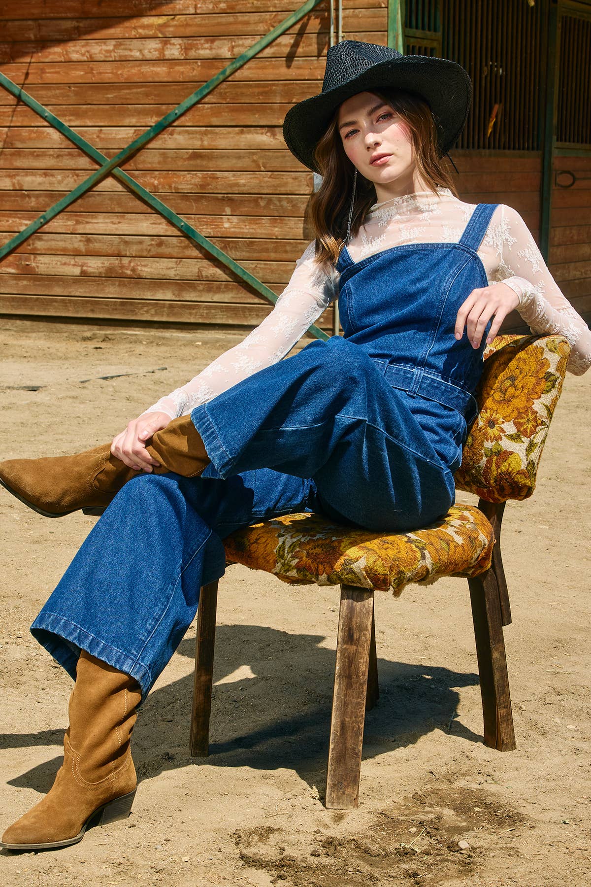 Denim Wide Fit Jumpsuit - RJP1010 for wholesale on Faire6