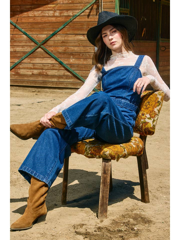 Denim Wide Fit Jumpsuit - RJP1010 for wholesale on Faire6