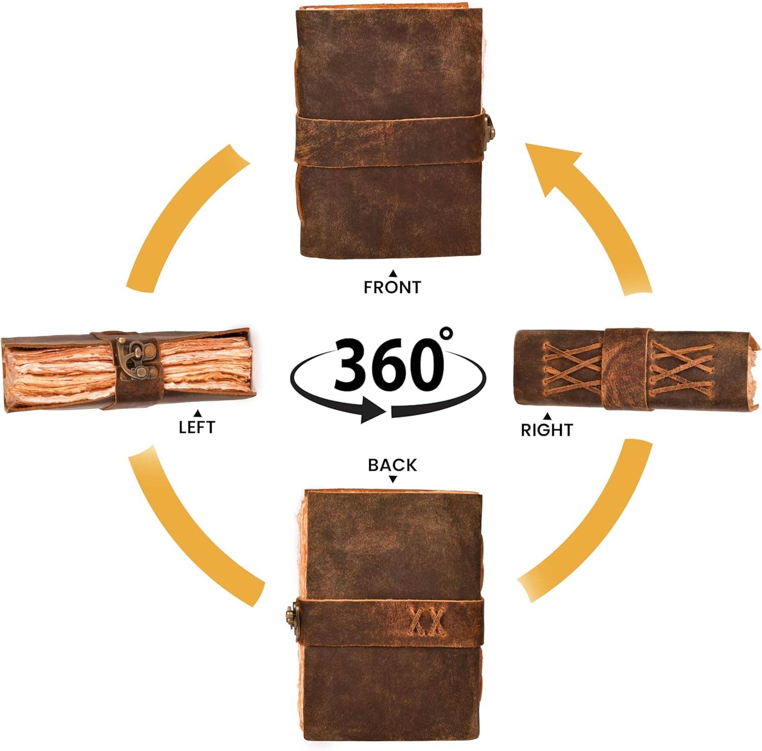 Tuzech Leather - Vendita all'ingrosso Diari/agende - Diario in Pelle Fatto a Mano con Chiusura a C-Lock e Bordo Grezzo Non Rigato2