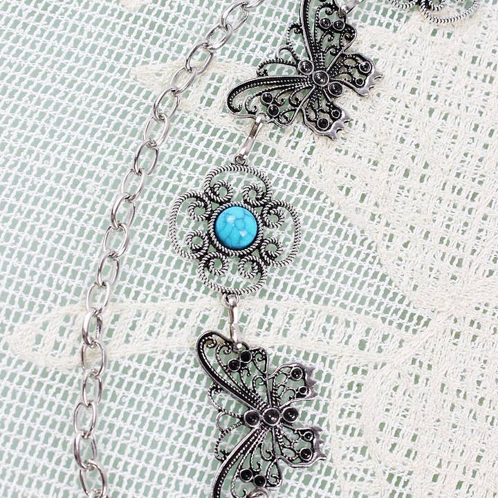 Leto Accessories - Wholesale Belt - Women's - Western Butterfly Chain Belt β Vintage Boho Waist Accessory11