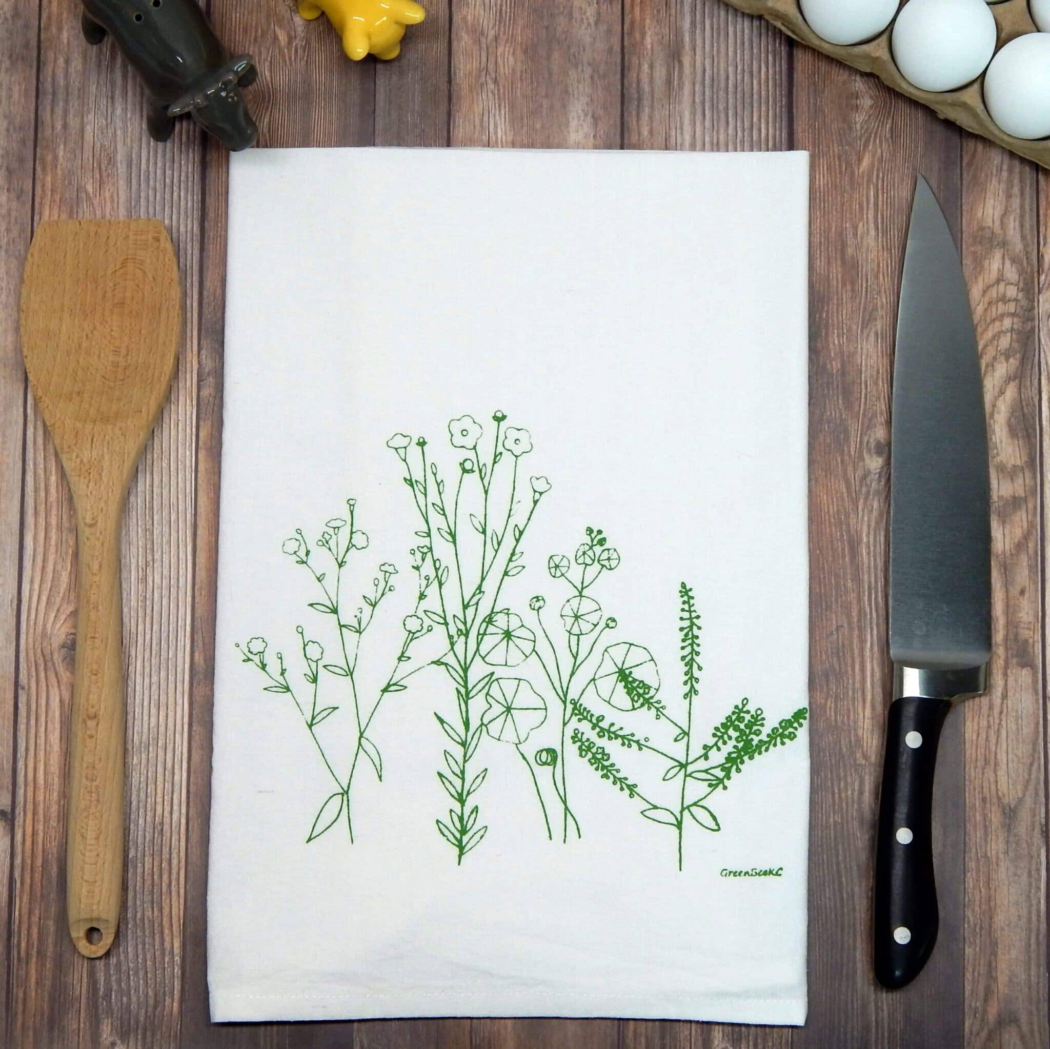 Green Bee Tea Towels - Wholesale Tea Towel - Abstract Flower Towel | Tea Towels | Floral Tea Towel5