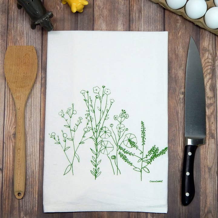 Green Bee Tea Towels - Wholesale Tea Towel - Abstract Flower Towel | Tea Towels | Floral Tea Towel5
