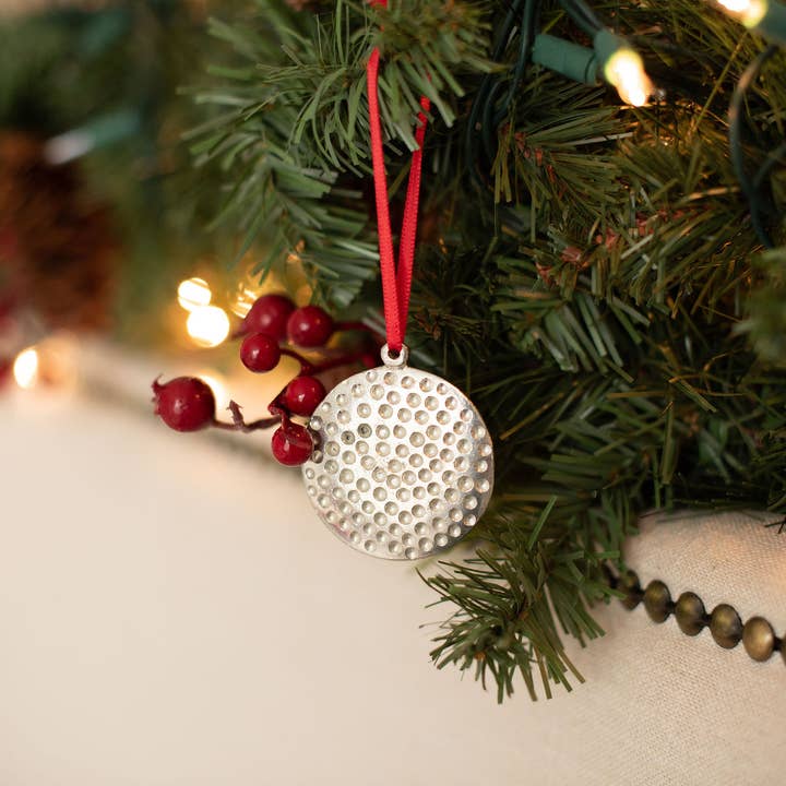 House of Morgan Pewter - Wholesale Ornament - Handmade Sports Athlete Christmas Ornament - Golf Ball