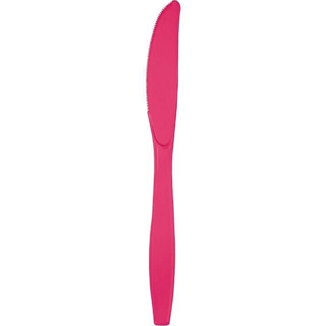 Hot Magenta Plastic Knive for engroshandel hos Party Expo, LLC