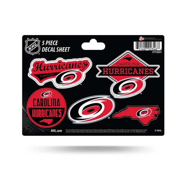 Rico Industries - Wholesale Sticker - NHL Carolina Hurricanes 5 Piece Decal Sheet