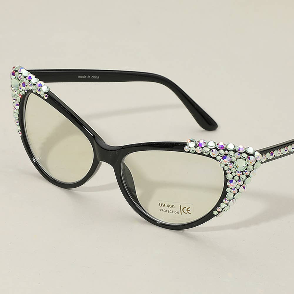 Sensibling Corp. - Wholesale Sunglasses - Women's - Bubbly Austrian Crystal Cat Eye Optical Glasses7