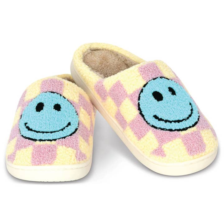 Happy Check Slippers Large for wholesale by Iscream
