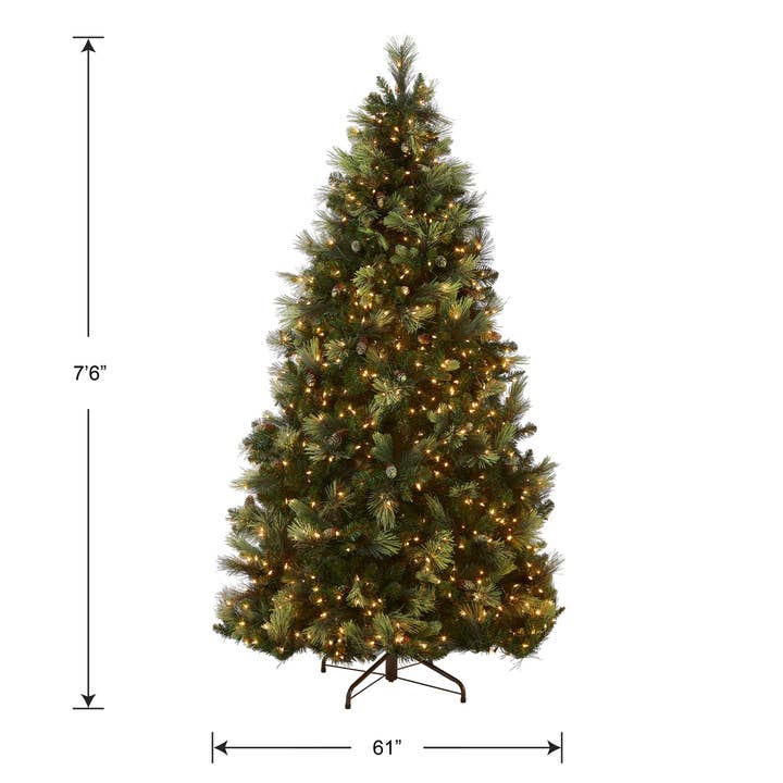 National Tree Company - Wholesale Artificial Christmas Tree - 7.5 ft. Pre-Lit Carolina Pine Tree with 1000 Clear Lights, Plug-In4