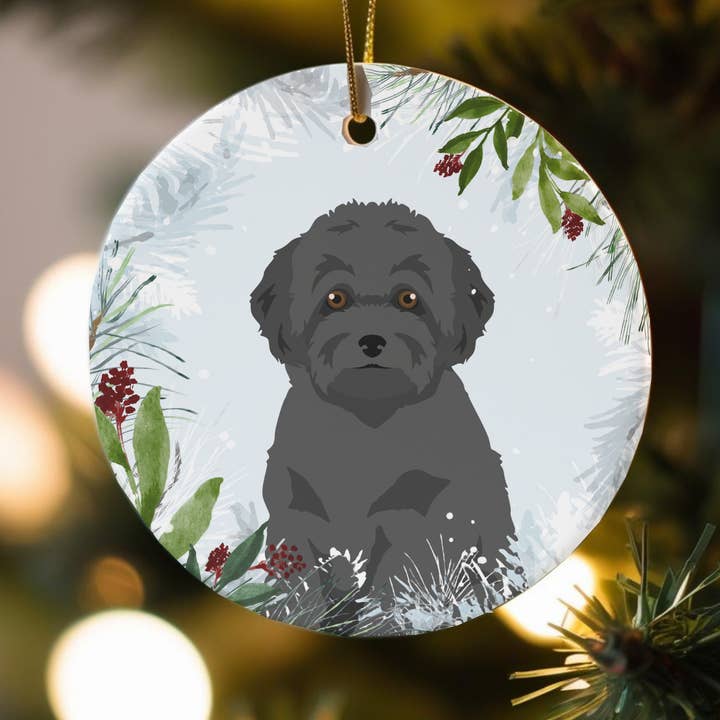 Adornos de Navidad de Perro Caniche Miniatura para venta al por mayor de Canine Companions