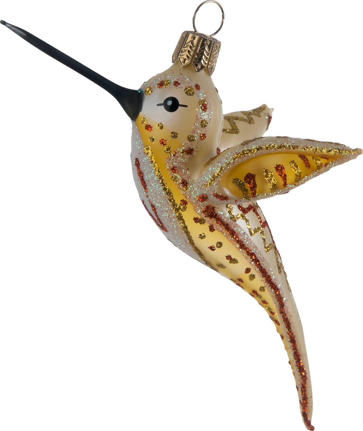 Oberfränkische Glas Marke - Vente Décoration de Noël - Colibri Jaune1