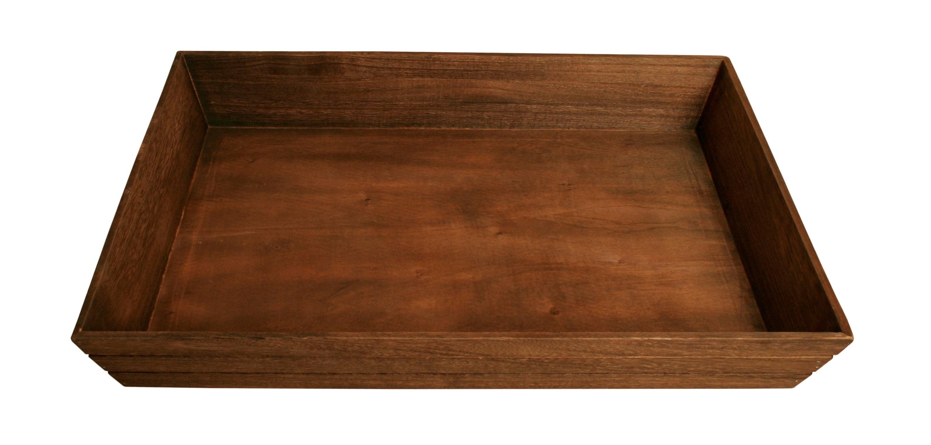 WALD IMPORTS - Wholesale Serving Tray - 22" Dark Stained Wood Grooved Serving Tray3