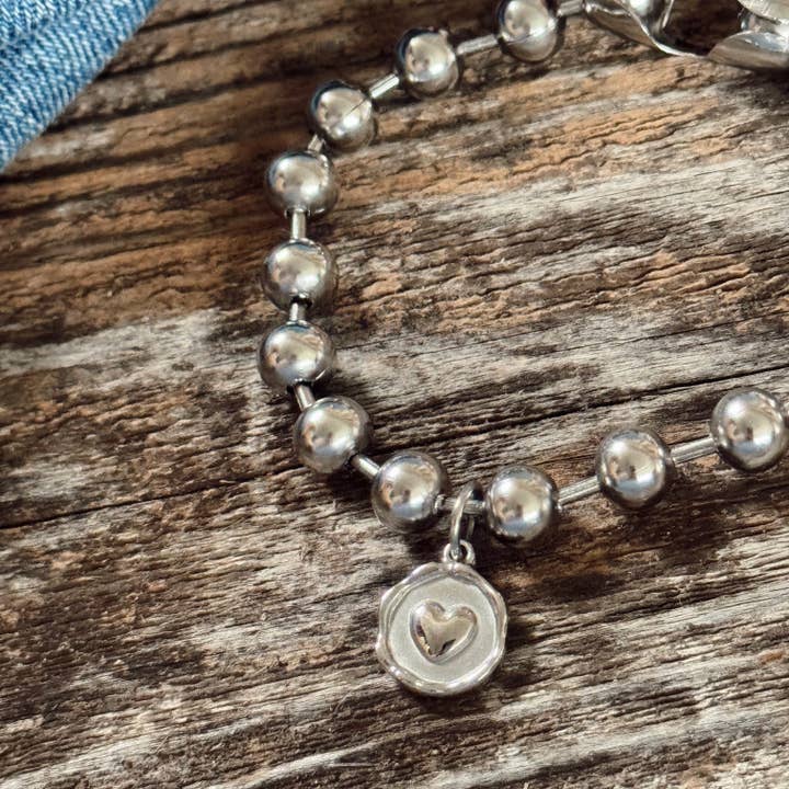 Stainless Steel Wax Seal Heart Charm for wholesale by Sosobella Designs