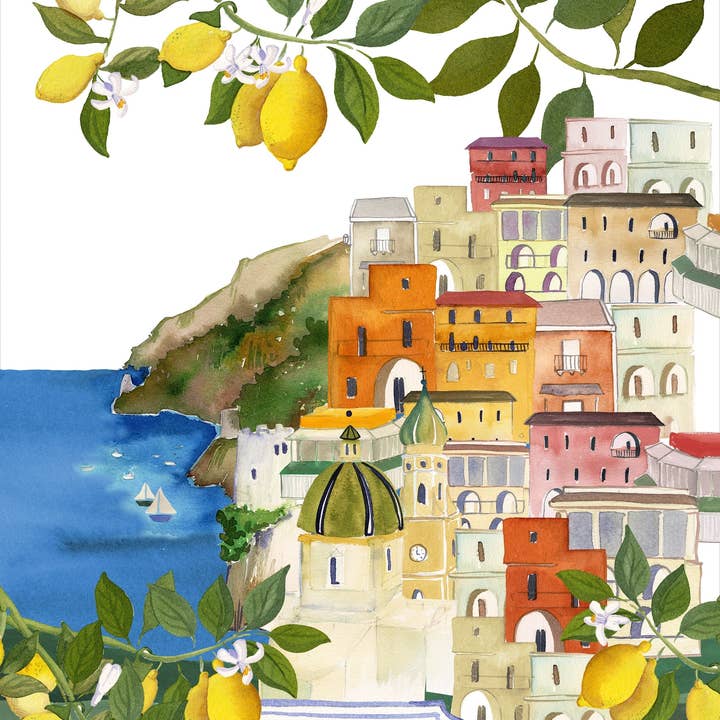 The Napking - Wholesale Tea Towel - Kitchen Towels "Positano", 100% Made in Italy