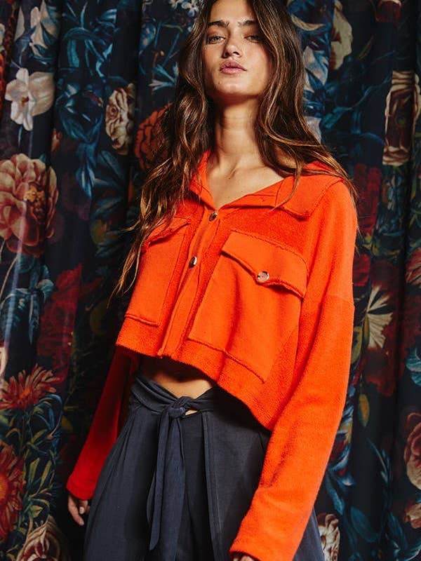 LAVENDER T1602 OUTLET SALE Cropped Shirt Jacket Shacket for wholesale on Faire11