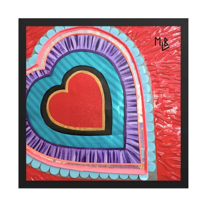 Heart Framed Poster for wholesale by MLB Artist
