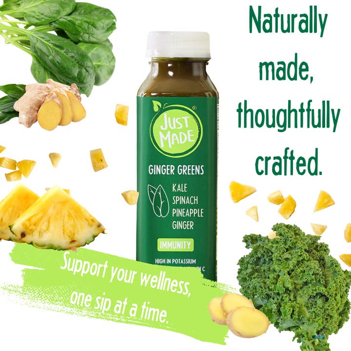 Just Made Foods - Wholesale Wellness Juice/Tonic - Ginger Greens3