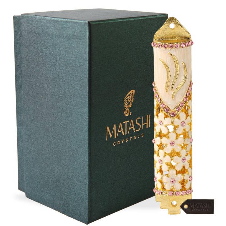 Matashi - Wholesale Decorative Tabletop Object - Matashi 4.25" Hand Painted Enamel Mezuzah