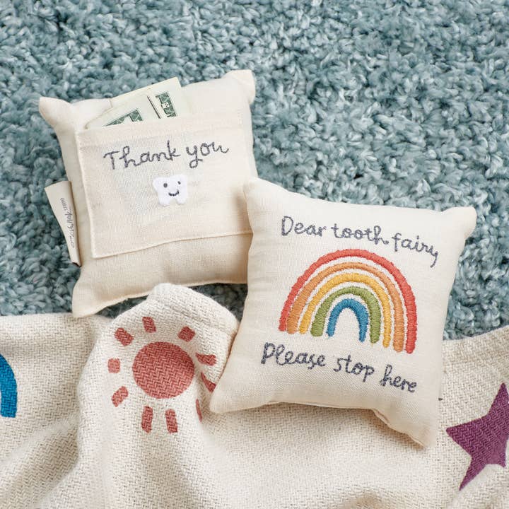 Primitives by Kathy - Wholesale Toothfairy Pillow - Kids - Rainbow Tooth Fairy Pillow