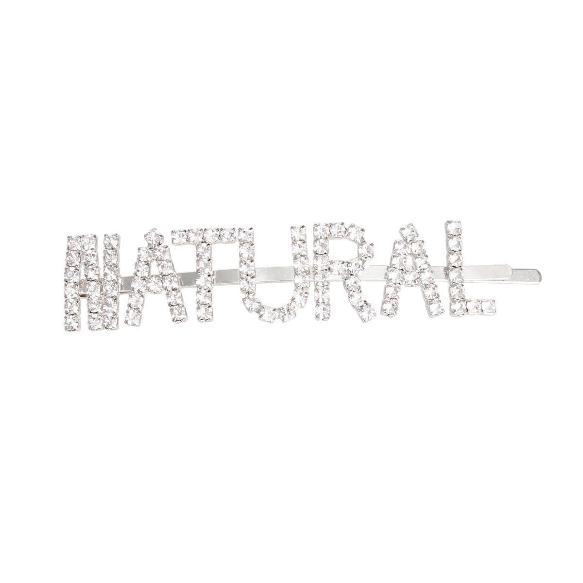 Clear Silver NATURAL Sparkle Hair Pin|3.5 inches for wholesale on Faire1