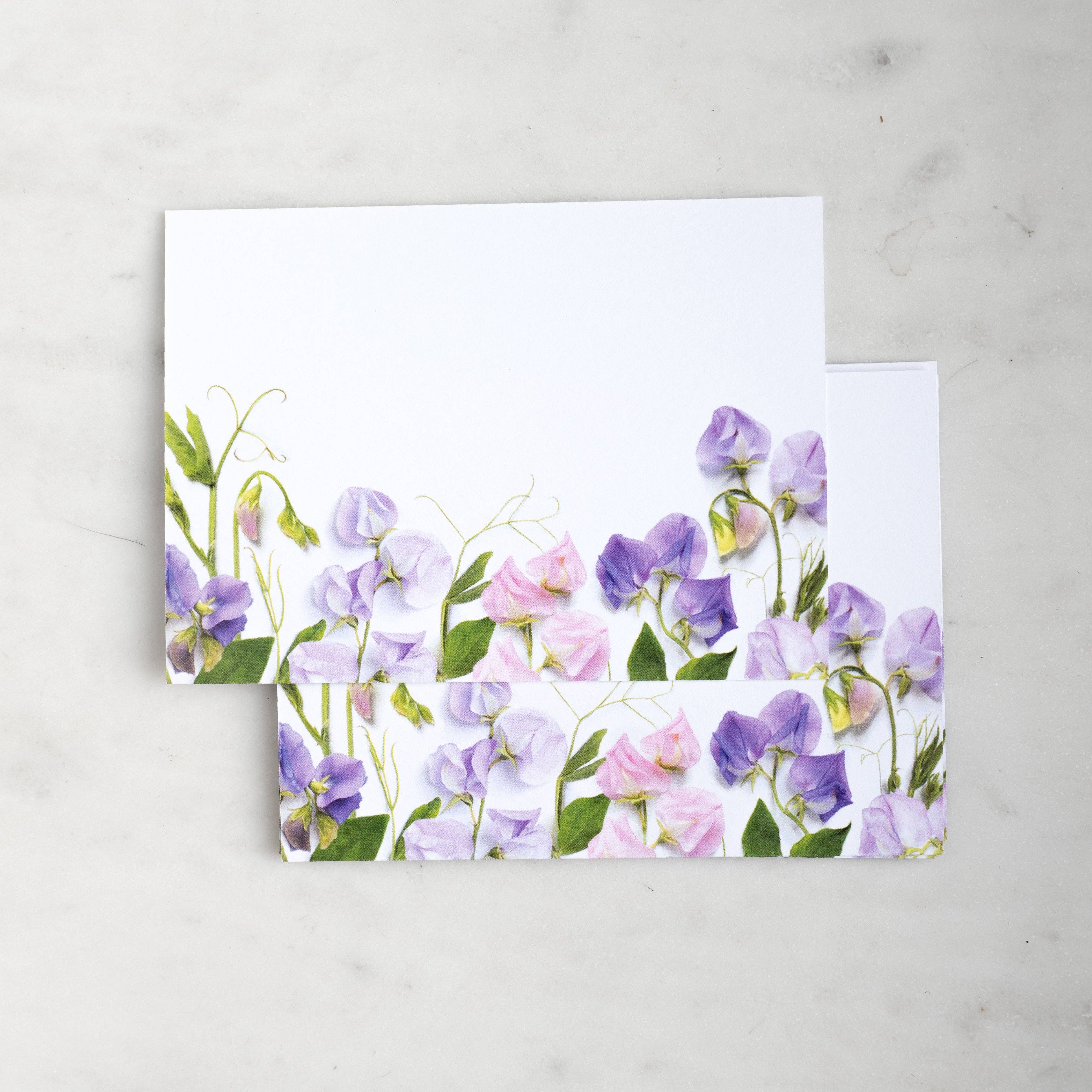 Bottle Branch - Vente Assortiments de papeterie/cartes - Ensemble de cartes plates - Pois de senteur1