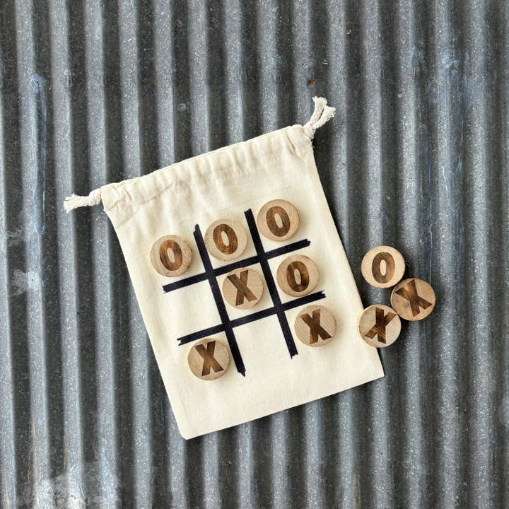 Sage & Soil – wholesale Board game – Travel Tic Tac Toe Game with Canvas Bag