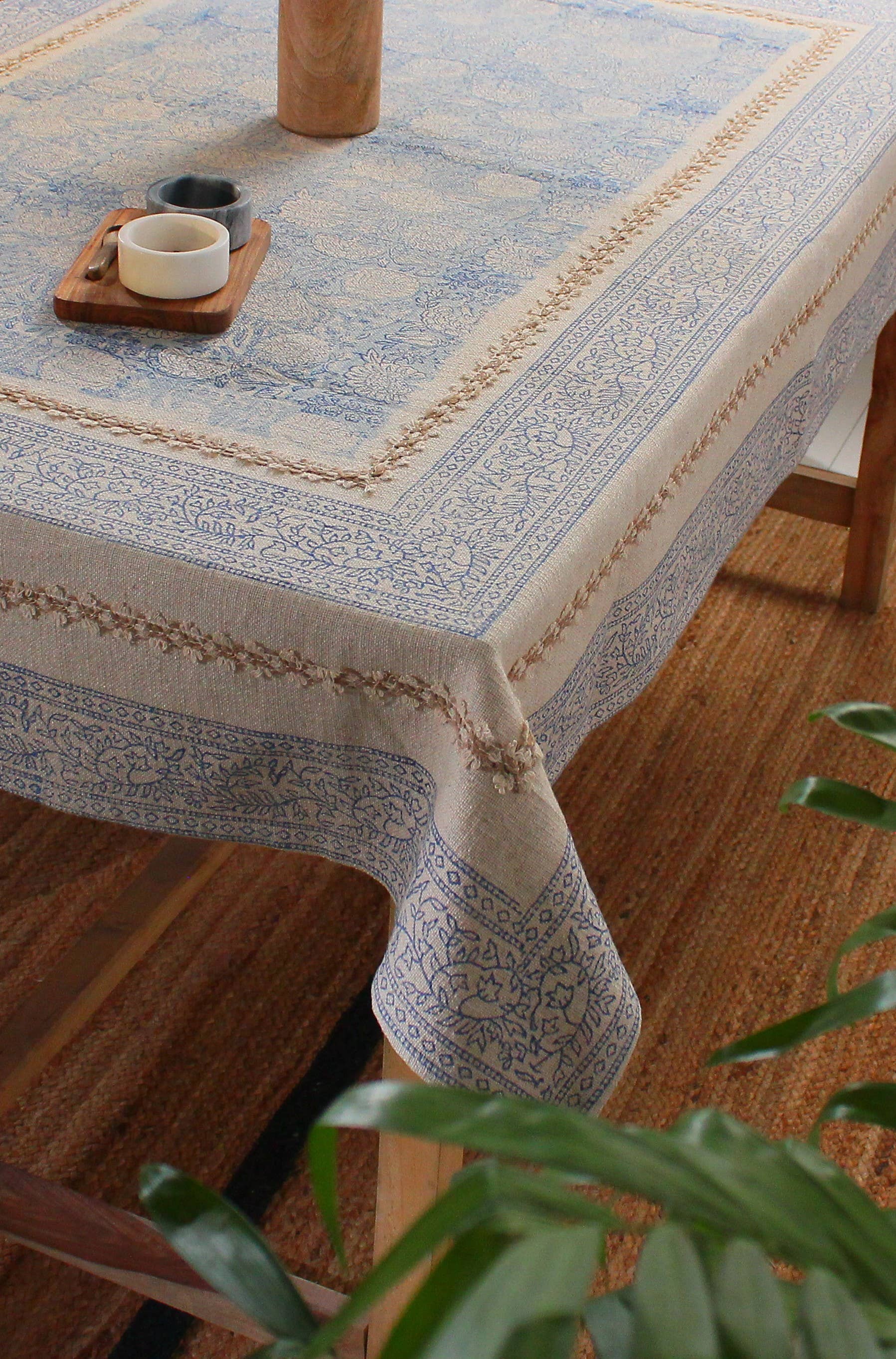Eyda Homes - Wholesale Tablecloth - Handmade Cotton Tablecloth | Floral Block Print Table Cover4