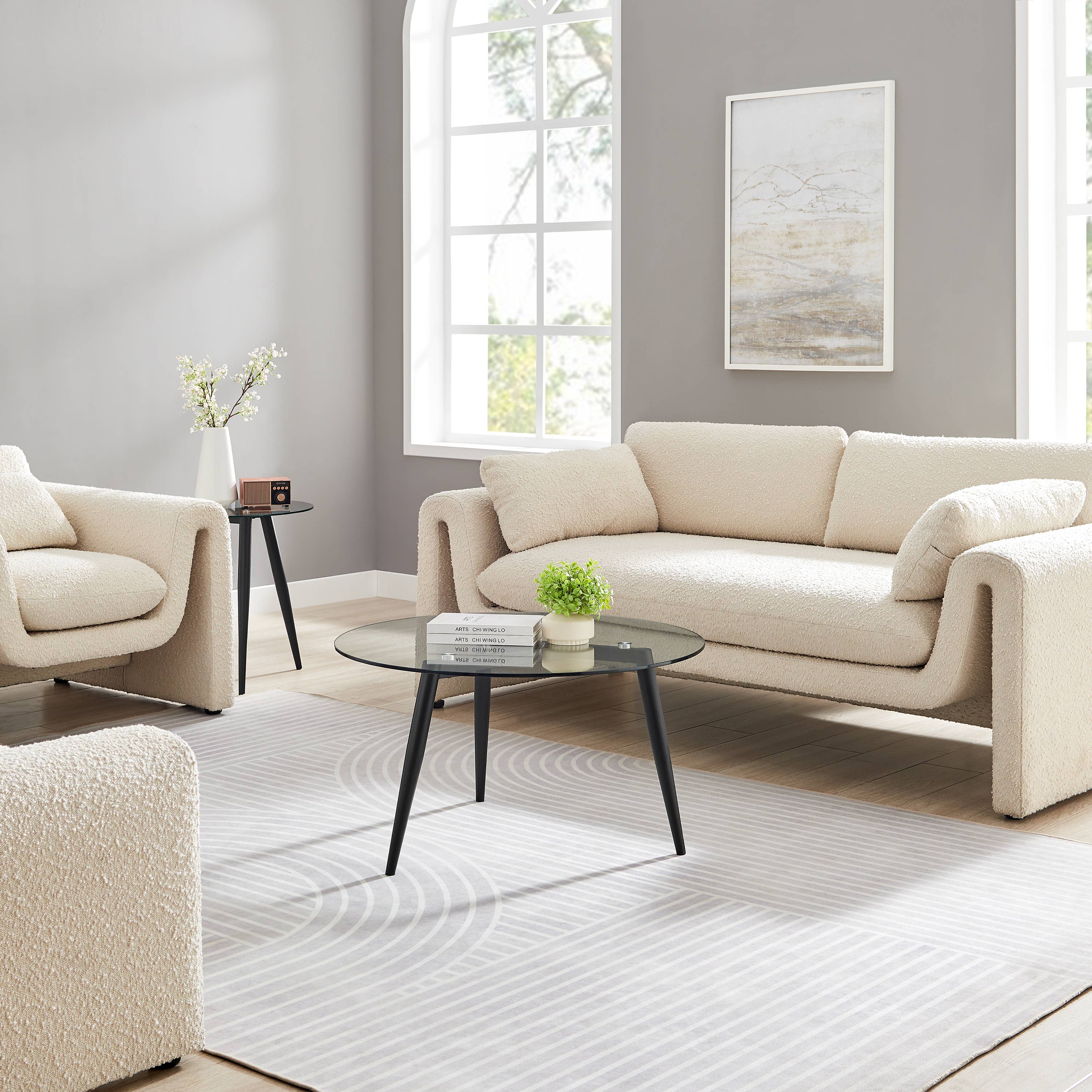 Danya B – wholesale Soffbord – Van Beuren glas kaffe- och sidobordsset med avsmalnande ben21