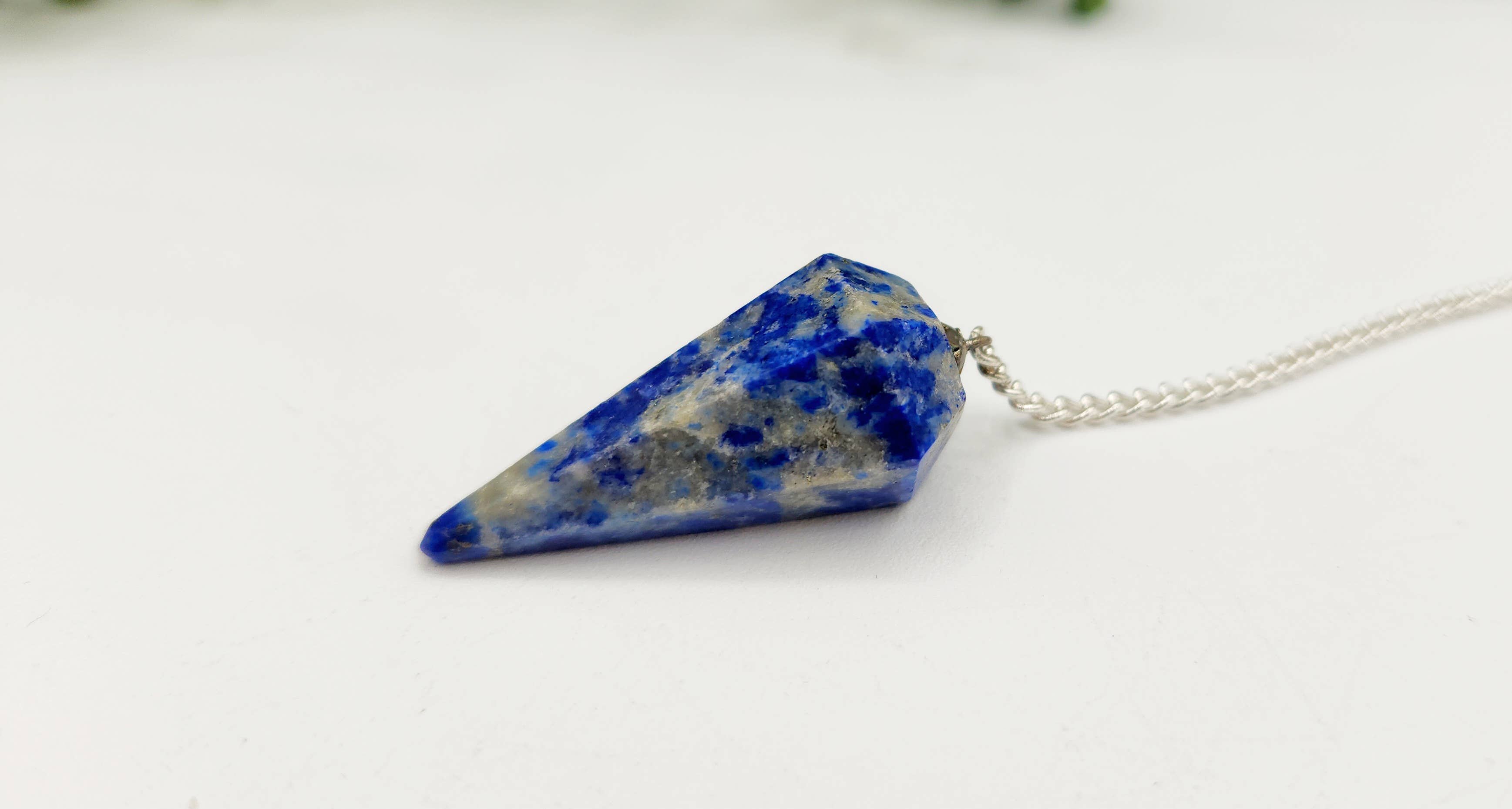 Meraki Gemstones - Wholesale Pendulum Board - Lapis Lazulli Pendulum with Silver Color Chain 6
