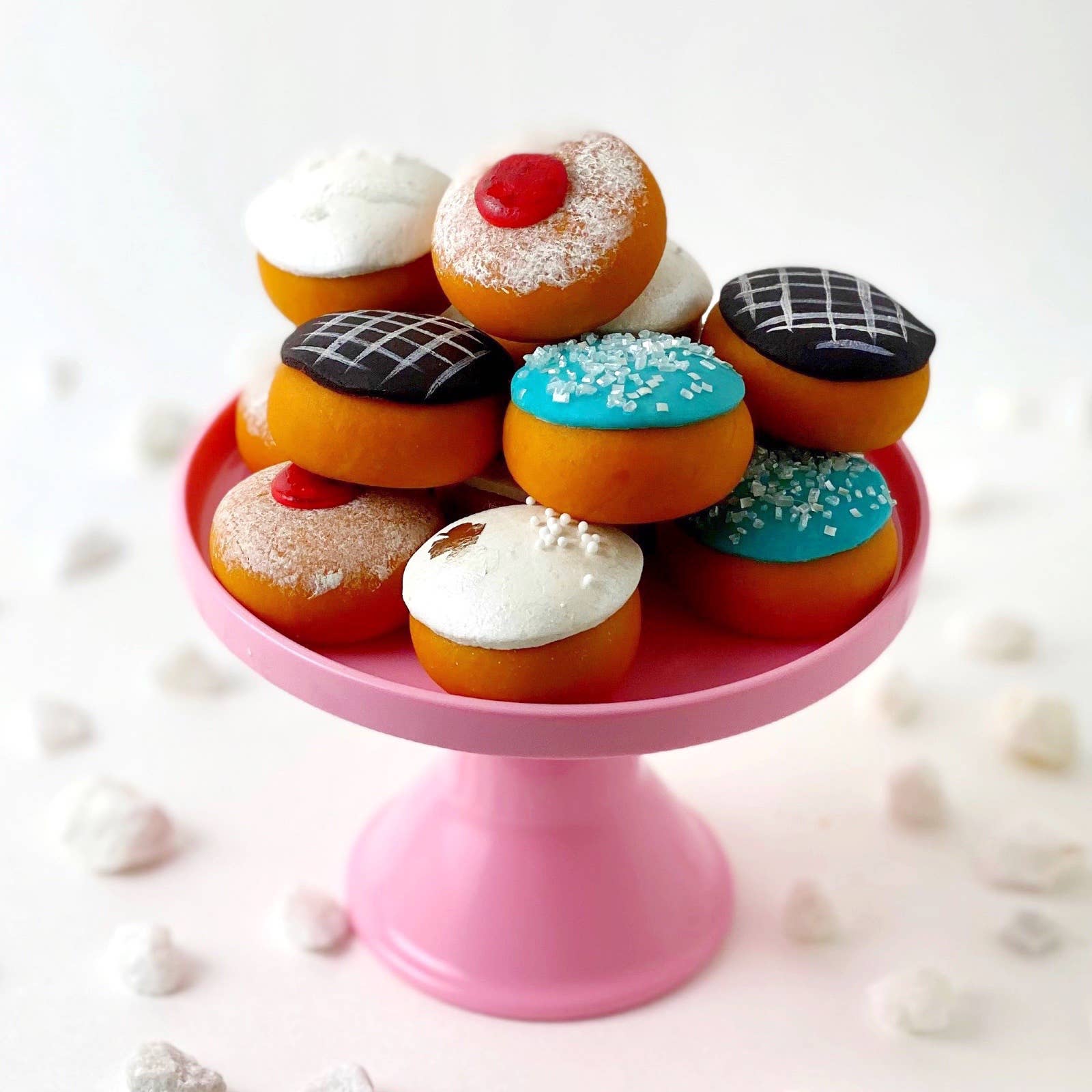 marzipops - Wholesale Cookie - Gourmet Marzipan Hanukkah Mini Sufganiyot Assorted Donuts7