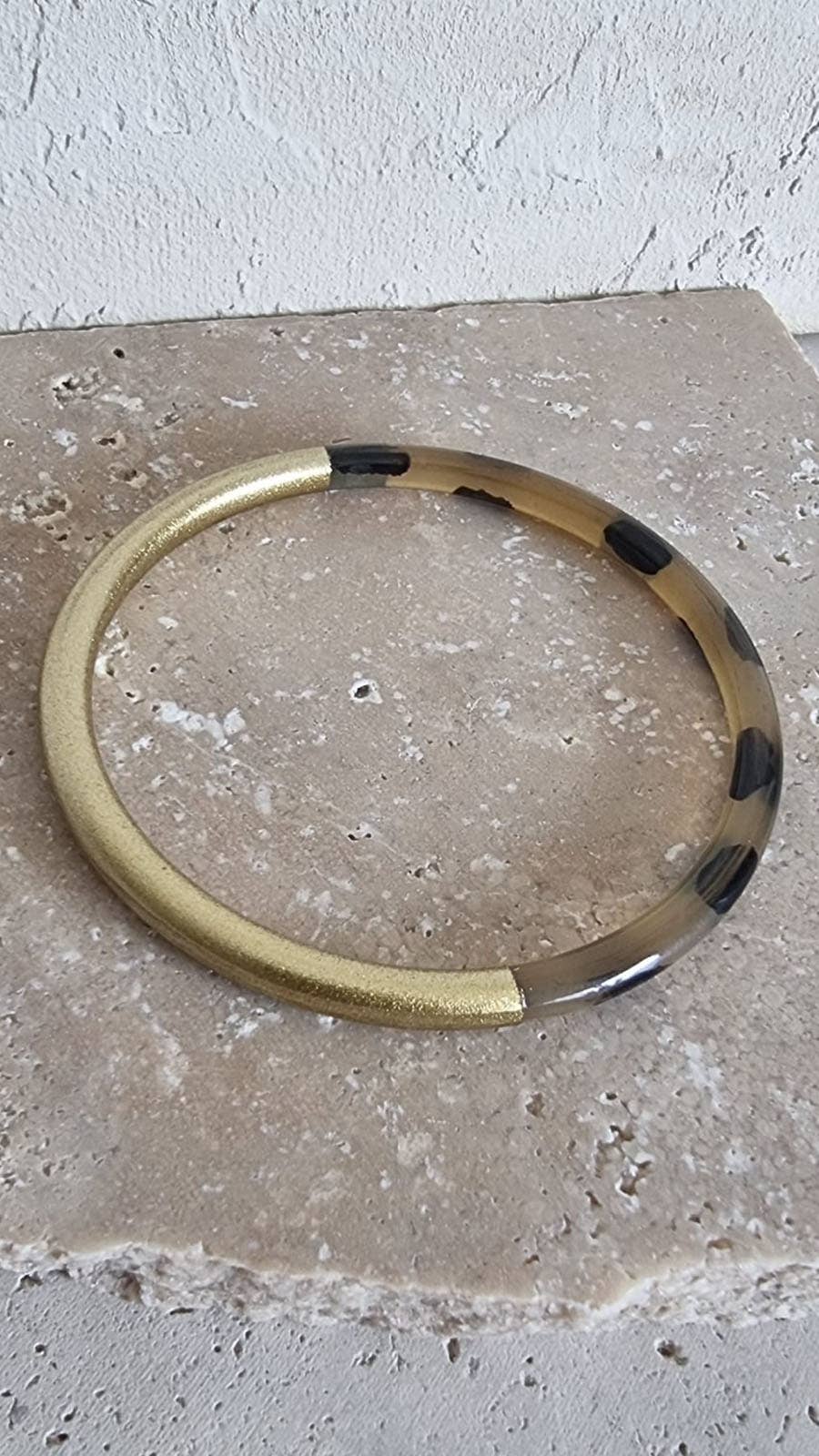 Le Coin Sauvage - Wholesale Armband - Hoornarmband - 5 mm - Luipaard duo goud3