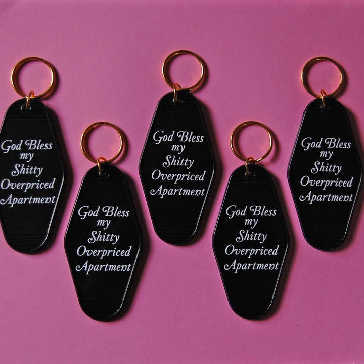 A Shop of Things - Wholesale Keychain - Unisex - God Bless my Shitty Apartment keychain