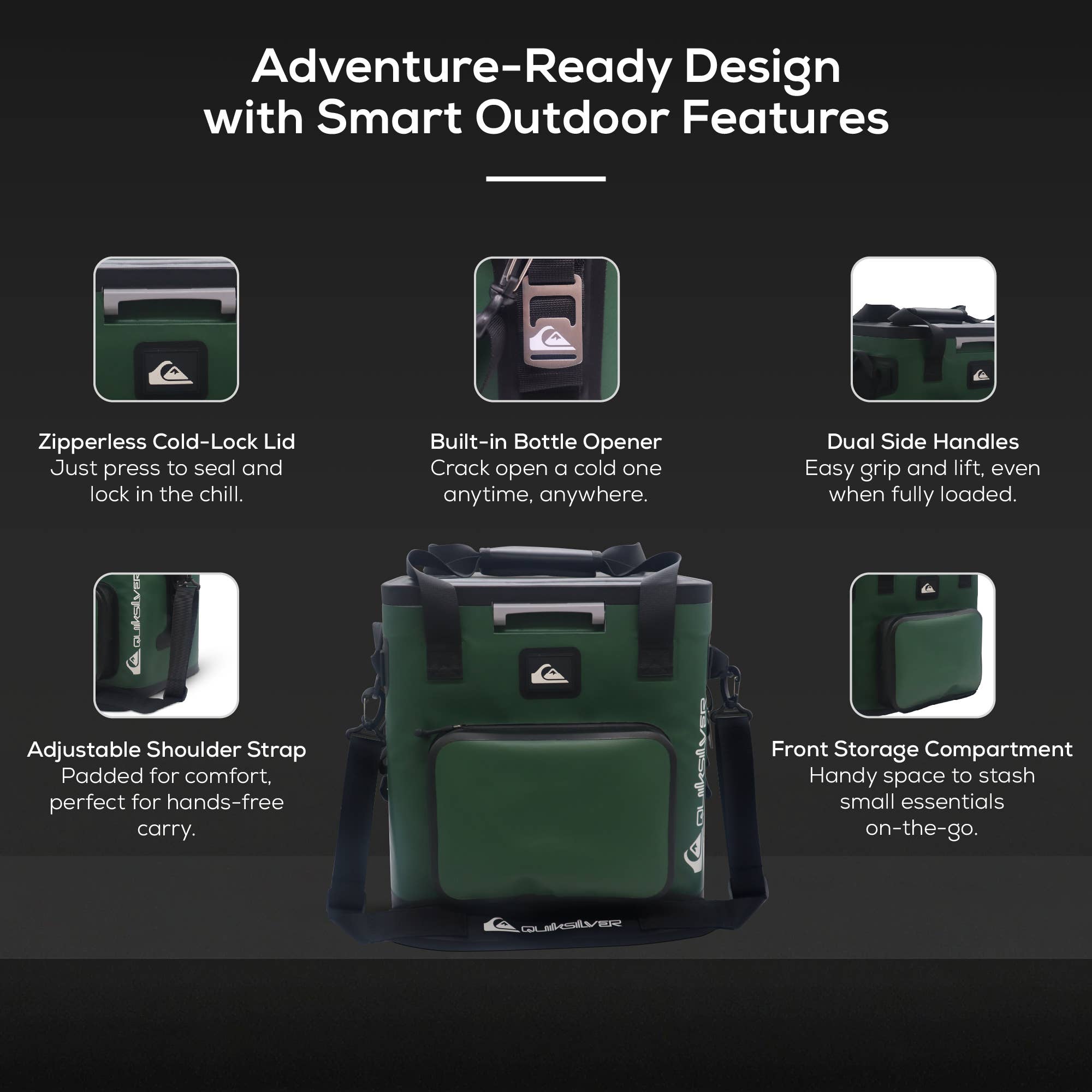 Quiksilver Hydration - Wholesale Cooler/Cooler Bag - Coastal Collection Zipperless Box Cooler 17