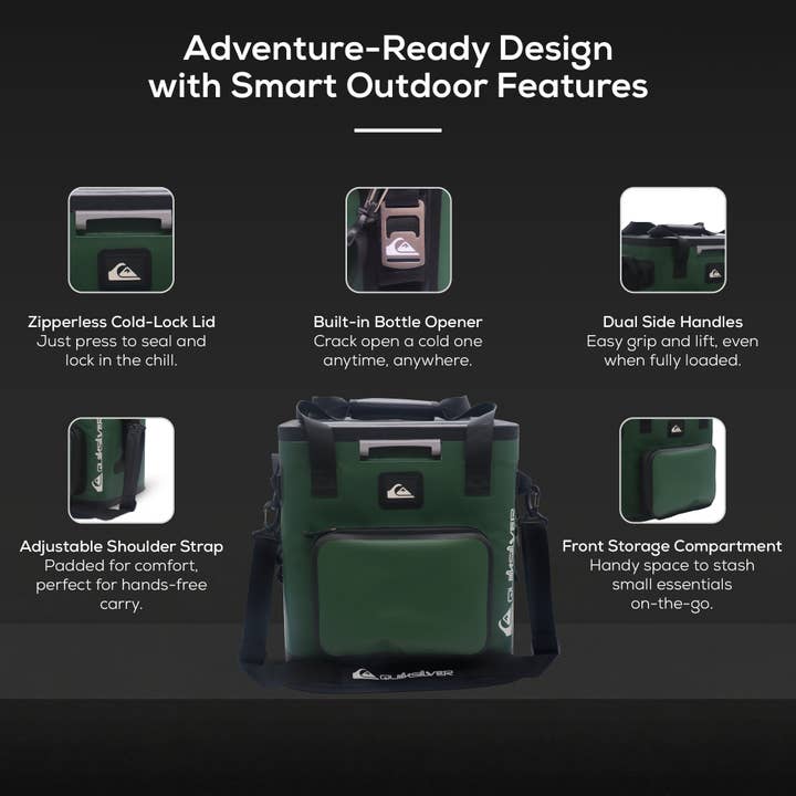 Quiksilver Hydration - Wholesale Cooler/Cooler Bag - Coastal Collection Zipperless Box Cooler 17