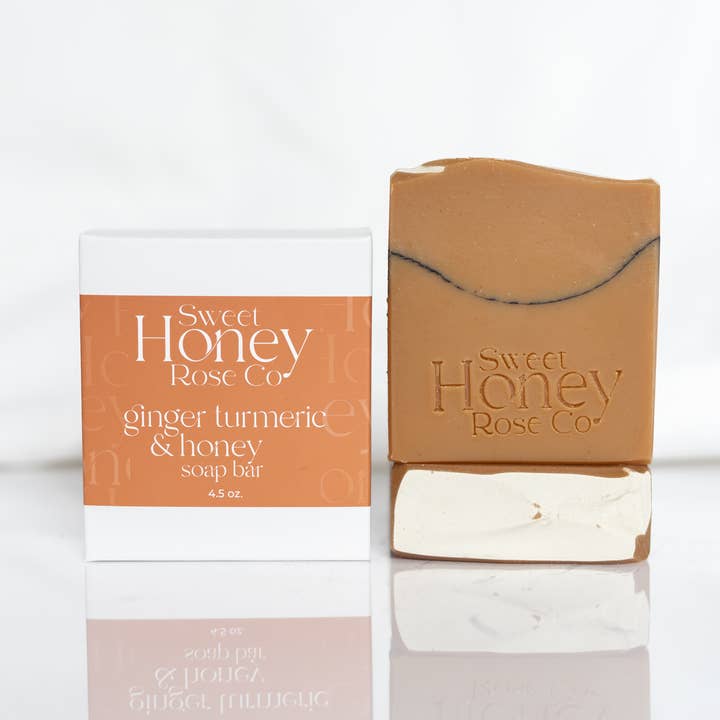 ginger turmeric & honey body soap for wholesale by Sweet Honey Rose Co