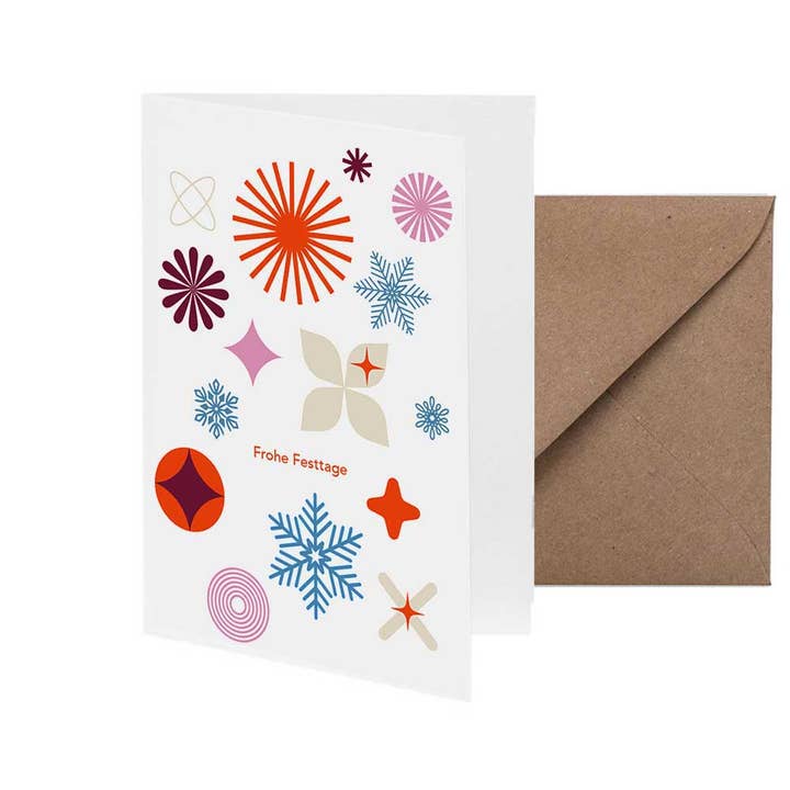 Lykønskningskort, Happy Holidays Geometriske former for engroshandel hos Fritzante