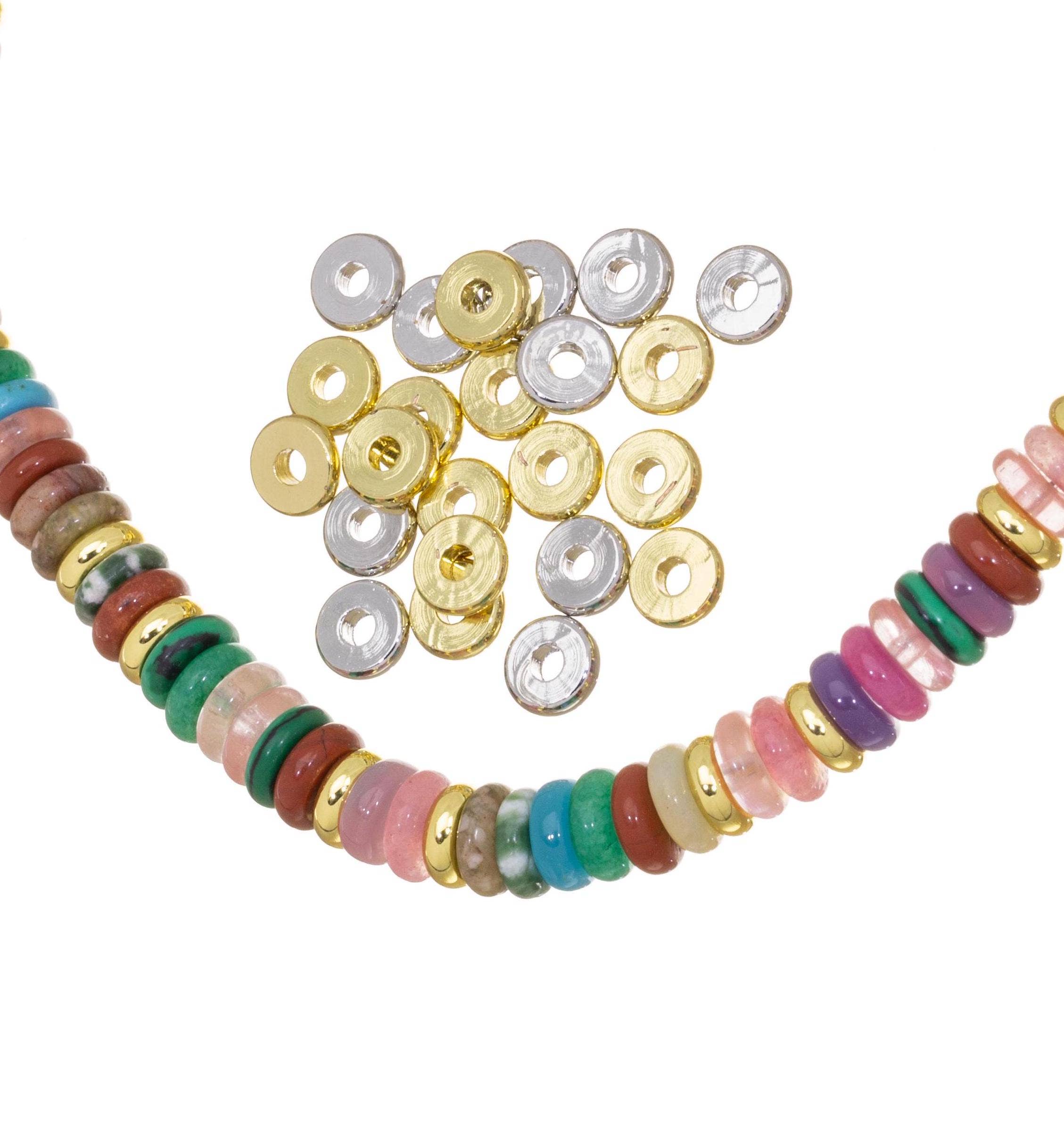 Jewel Pledge – Engroshandel Perler – Guld & Sølv Rondelle Dæk Skive Spacer Smykker.SPG-SPS039