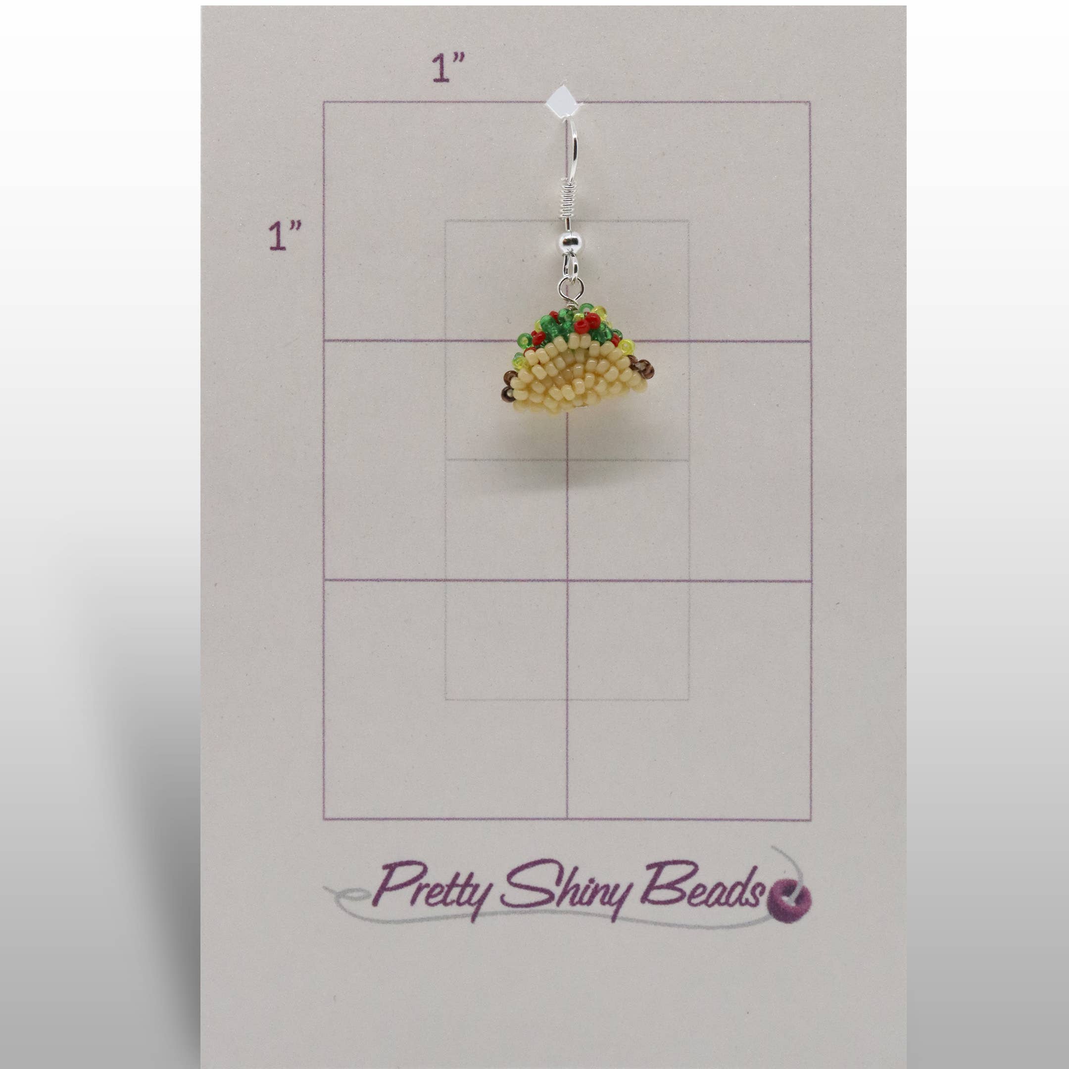 Pretty Shiny Beads - Wholesale Dangle Earrings - 3D Beaded Taco Earrings3