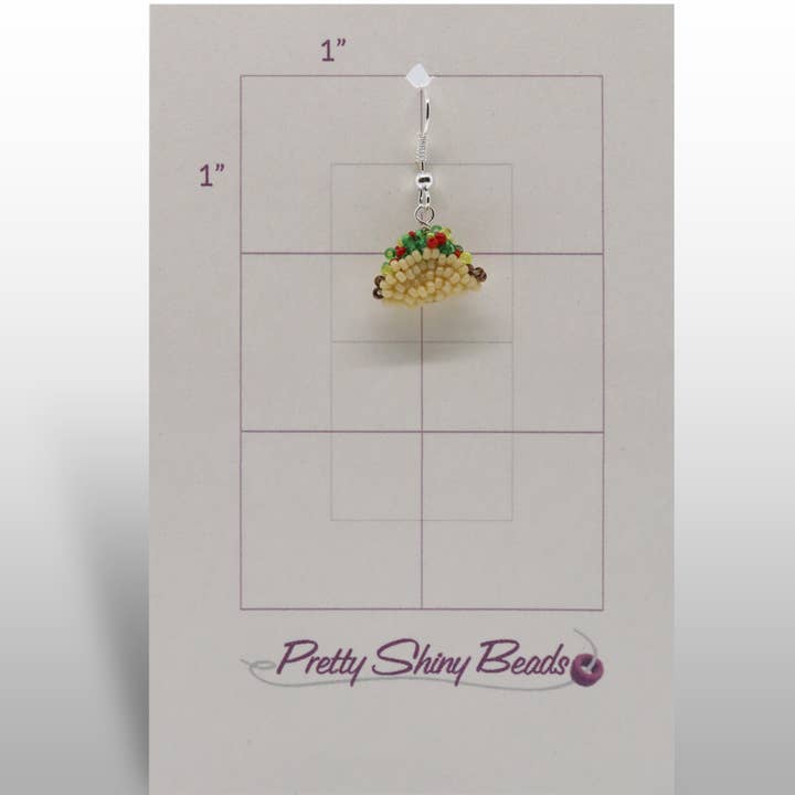 Pretty Shiny Beads - Wholesale Dangle Earrings - 3D Beaded Taco Earrings3