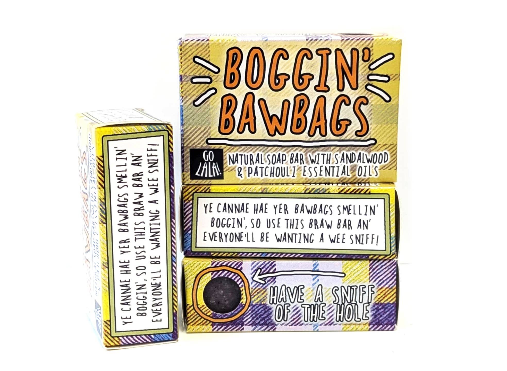 Go La La – wholesale Bar Soap – Boggin' Bawbags Scottish Soap Sandalwood Patchouli Funny1