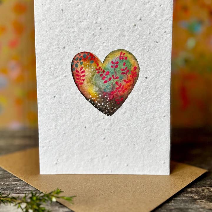 Erika's Whimsical Art – wholesale Love card – Plantable Seed Paper Love Card, Blank Inside 2