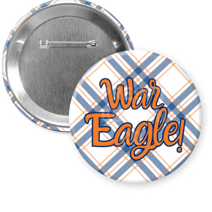 Preppy Button Co. LLC. - Wholesale Lapel Pin/Button - Plaid War Eagle Button