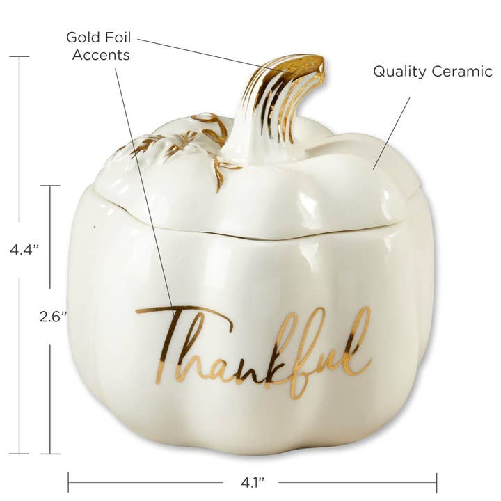 Kate Aspen - Wholesale Decorative Plate/Dish/Bowl - Thankful White Pumpkin Decorative Bowl6